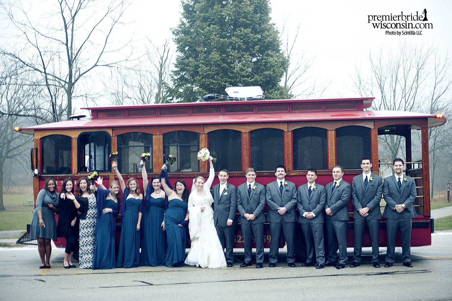 wedding transportation by trolley