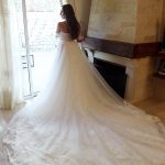 Gorgeous wedding gown with long train