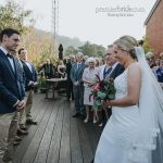 Bride and Groom outdoor rustic wedding ceremony